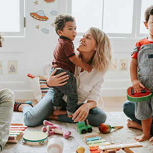 A parent with her son at Smart Kids Day Nursery